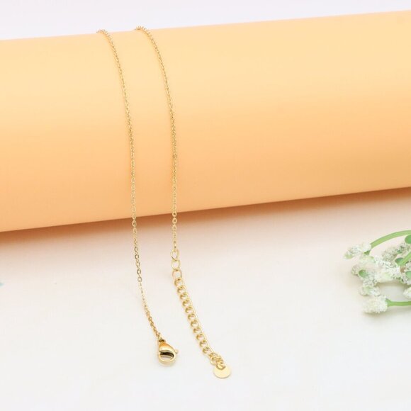 Trendy Gold-Plated Yellow Necklace with Cascading Chain Tassels, XPNL0386 - Picture 11 of 13